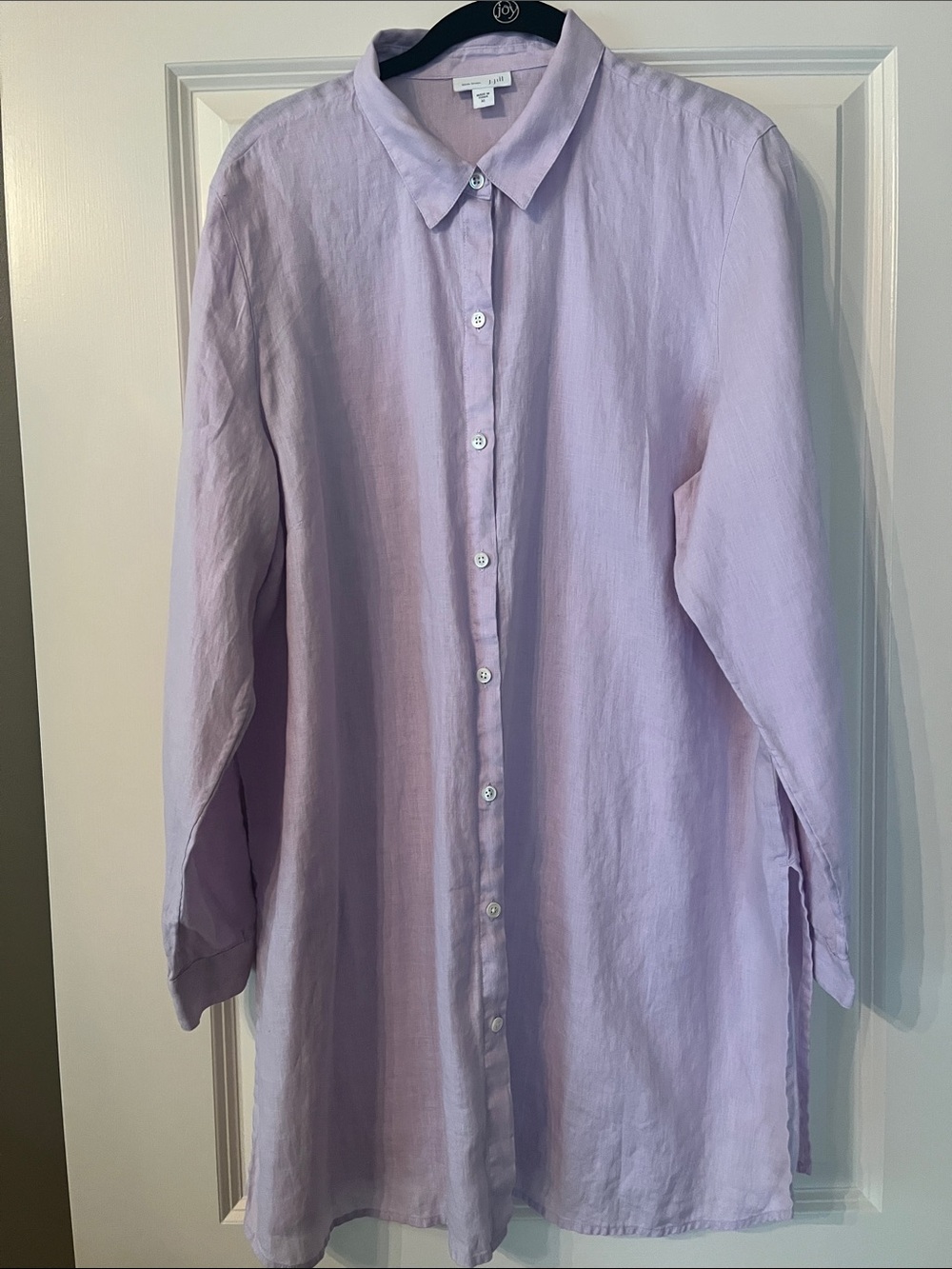 J. Jill Lavender Linen Button-Front Tunic